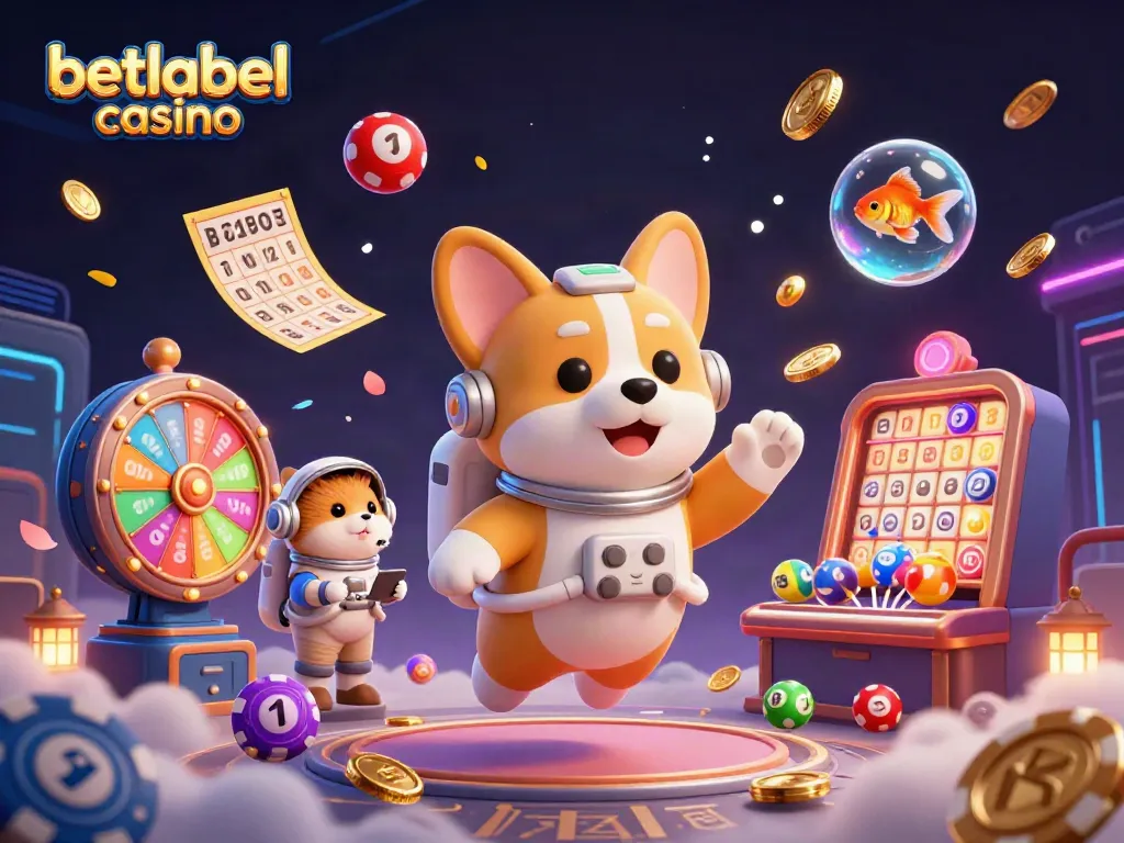 Experience the thrill of betlabel casino with a dynamic scene of fun characters and engaging games.
